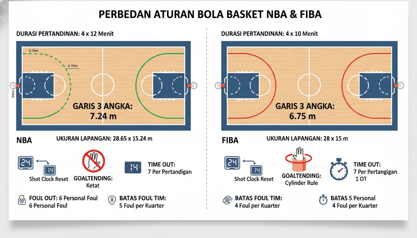 Basket NBA dan FIBA: Perbedaan Utama yang Perlu Anda Tahu